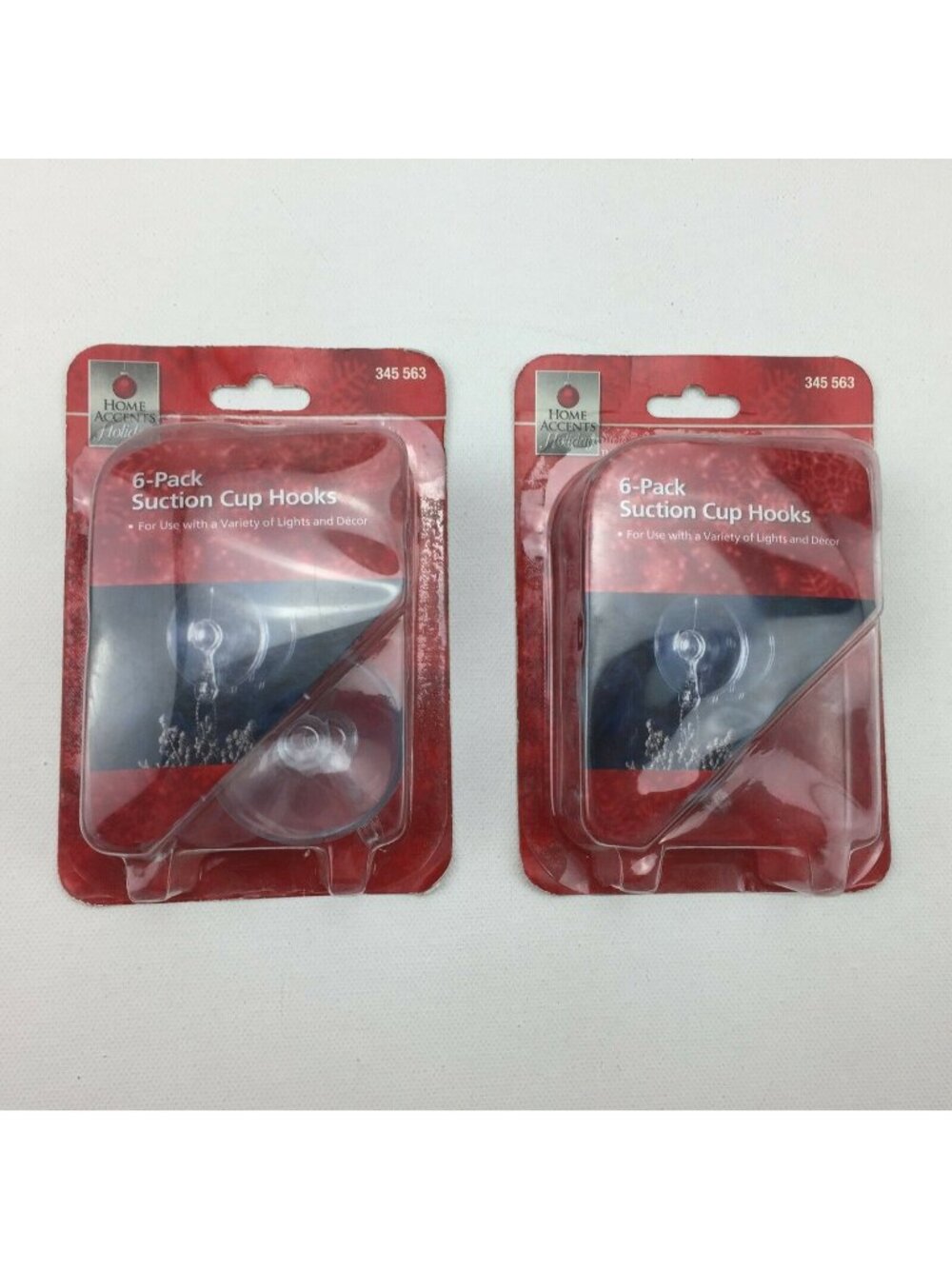 Home Accents Holiday 6-Pack Suction Cup Hooks Set of 2 Hangers Indoor Decor